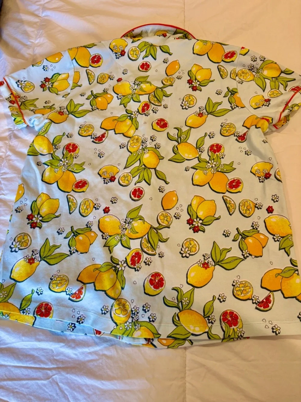 Roller Rabbit citrus hearts polo pajama top size medium